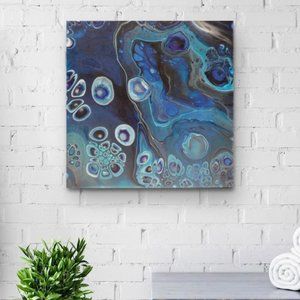 Acrylic paint pouring Fluid art Original abstract painting | Wall art